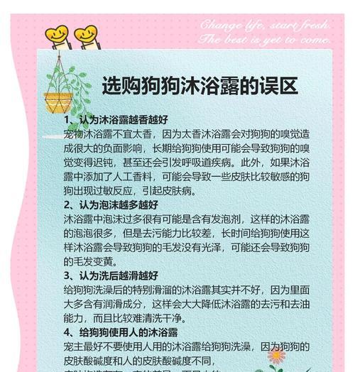 如何挑选适合的狗狗沐浴露（选择狗狗沐浴露的关键因素及使用注意事项）