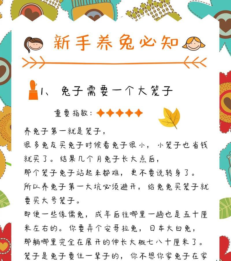 如何饲养新生的小兔子？（全面指南，让你成为专业兔爸兔妈）